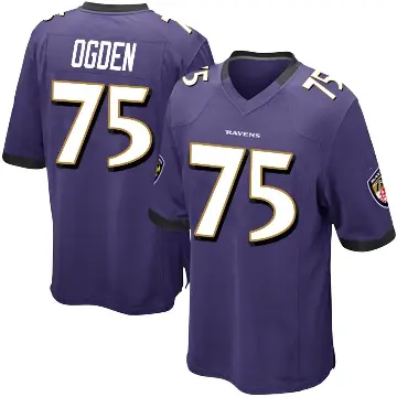 ＃75 Men's Jonathan Ogden Purple Game Baltimore Ravens Team Color Jersey