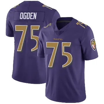 ＃75 Men's Jonathan Ogden Purple Limited Baltimore Ravens Color Rush Vapor Untouchable Jersey
