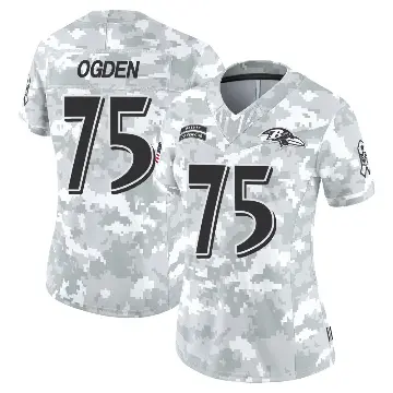 ＃75 Women's Jonathan Ogden Arctic Camo Limited Baltimore Ravens 2024 Salute to Service Jersey