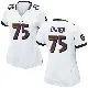 ＃75 Women's Jonathan Ogden White Game Baltimore Ravens Jersey
