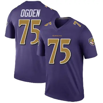 ＃75 Youth Jonathan Ogden Purple Legend Baltimore Ravens Color Rush Jersey