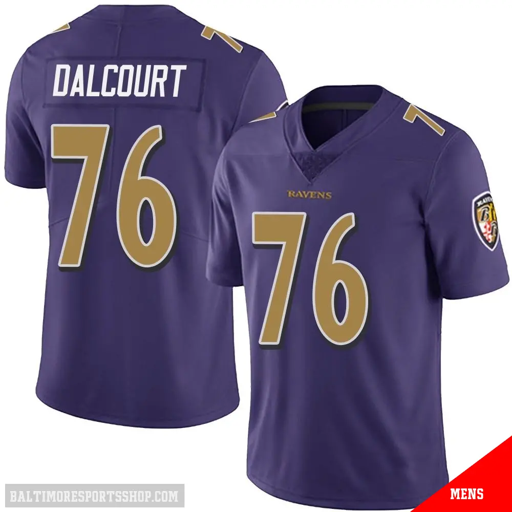 ＃76 Men's Darrian Dalcourt Purple Limited Baltimore Ravens Team Color Vapor Untouchable Jersey