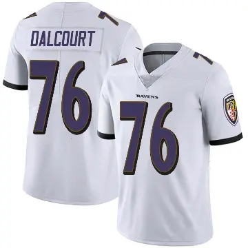 ＃76 Men's Darrian Dalcourt White Limited Baltimore Ravens Vapor Untouchable Jersey