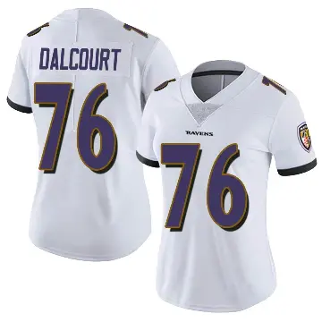 ＃76 Women's Darrian Dalcourt White Limited Baltimore Ravens Vapor Untouchable Jersey
