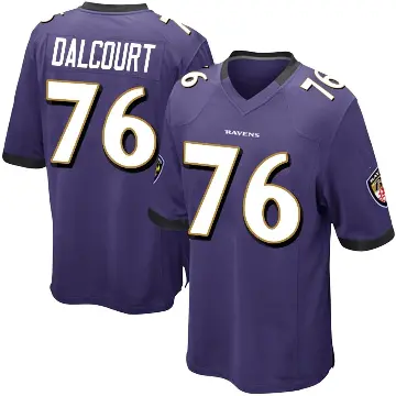 ＃76 Youth Darrian Dalcourt Purple Game Baltimore Ravens Team Color Jersey