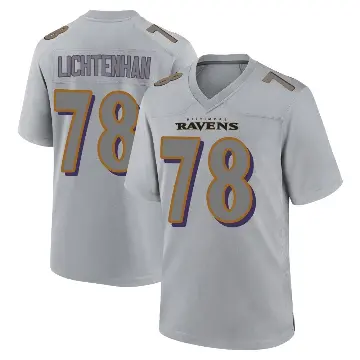 ＃78 Men's Gerad Lichtenhan Gray Game Baltimore Ravens Atmosphere Fashion Jersey