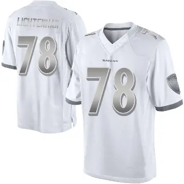 ＃78 Youth Gerad Lichtenhan White Limited Baltimore Ravens Platinum Jersey