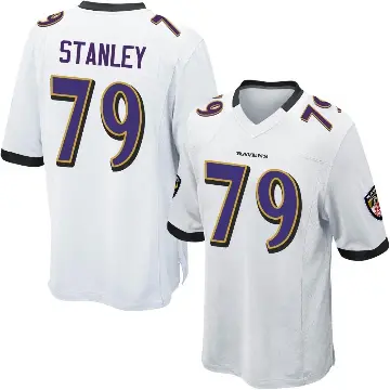 ＃79 Men's Ronnie Stanley White Game Baltimore Ravens Jersey