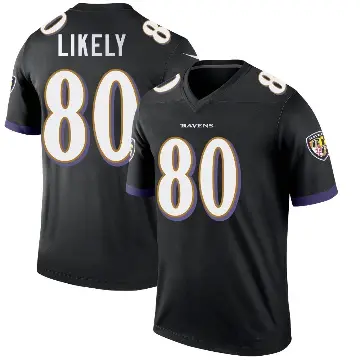 ＃80 Men's Isaiah Likely Black Legend Baltimore Ravens Jersey