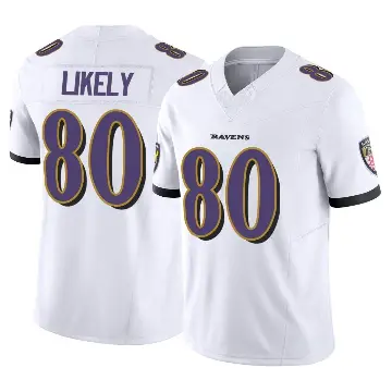 ＃80 Men's Isaiah Likely White Limited Baltimore Ravens Vapor F.U.S.E. Jersey