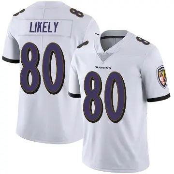 ＃80 Men's Isaiah Likely White Limited Baltimore Ravens Vapor Untouchable Jersey