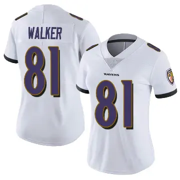 ＃81 Women's Devontez Walker White Limited Baltimore Ravens Vapor Untouchable Jersey