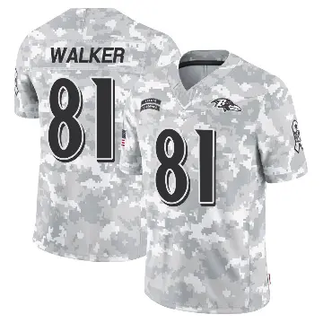 ＃81 Youth Devontez Walker Arctic Camo Limited Baltimore Ravens 2024 Salute to Service Jersey