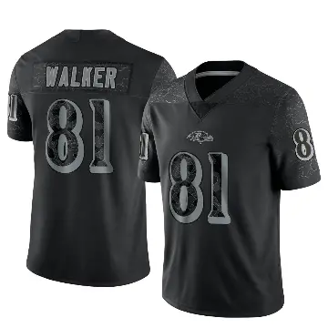 ＃81 Youth Devontez Walker Black Limited Baltimore Ravens Reflective Jersey