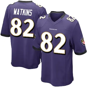 ＃82 Men's Sammy Watkins Purple Game Baltimore Ravens Team Color Jersey