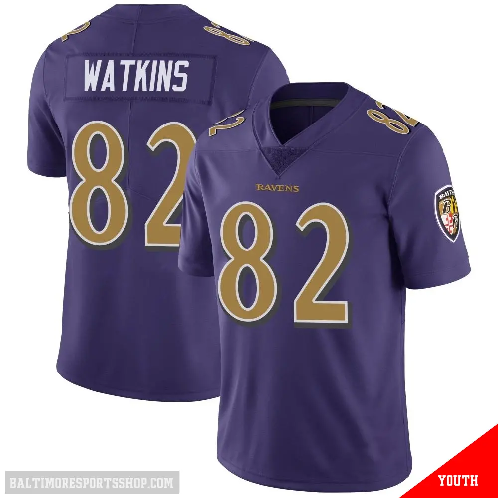 ＃82 Youth Sammy Watkins Purple Limited Baltimore Ravens Color Rush Vapor Untouchable Jersey