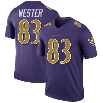 ＃83 Men's LaJohntay Wester Purple Legend Baltimore Ravens Color Rush Jersey