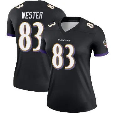 ＃83 Women's LaJohntay Wester Black Legend Baltimore Ravens Jersey