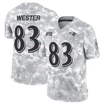 ＃83 Youth LaJohntay Wester Arctic Camo Limited Baltimore Ravens 2024 Salute to Service Jersey