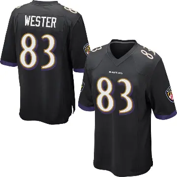 ＃83 Youth LaJohntay Wester Black Game Baltimore Ravens Jersey