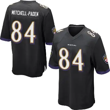 ＃84 Men's Zaire Mitchell-Paden Black Game Baltimore Ravens Jersey