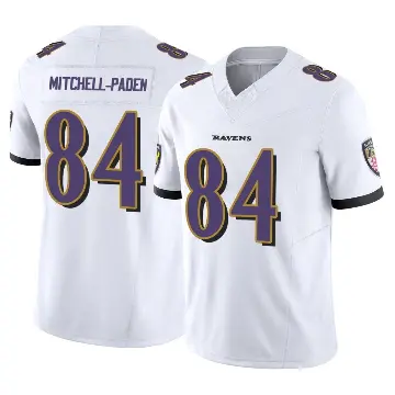 ＃84 Men's Zaire Mitchell-Paden White Limited Baltimore Ravens Vapor F.U.S.E. Jersey