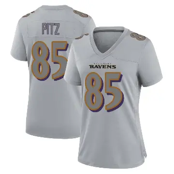 ＃85 Women's Sam Pitz Gray Game Baltimore Ravens Atmosphere Fashion Jersey