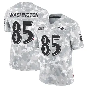 ＃85 Youth Scotty Washington Arctic Camo Limited Baltimore Ravens 2024 Salute to Service Jersey