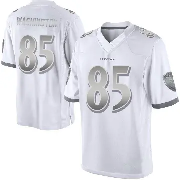 ＃85 Youth Scotty Washington White Limited Baltimore Ravens Platinum Jersey