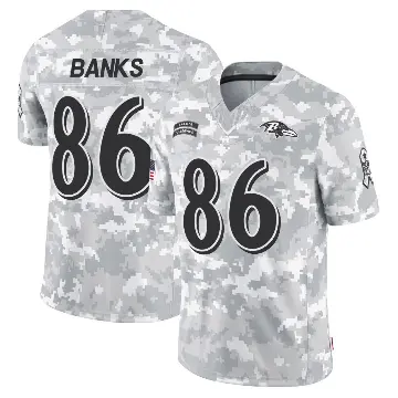 ＃86 Men's Jahmal Banks Arctic Camo Limited Baltimore Ravens 2024 Salute to Service Jersey