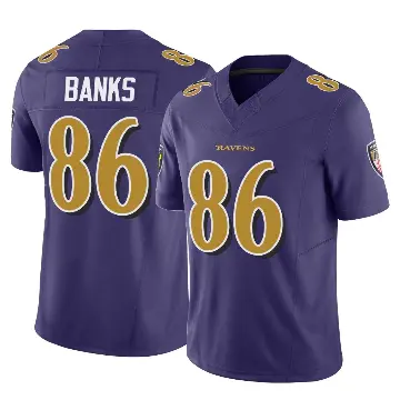 ＃86 Men's Jahmal Banks Purple Limited Baltimore Ravens Vapor F.U.S.E. Jersey