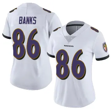 ＃86 Women's Jahmal Banks White Limited Baltimore Ravens Vapor Untouchable Jersey