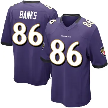 ＃86 Youth Jahmal Banks Purple Game Baltimore Ravens Team Color Jersey