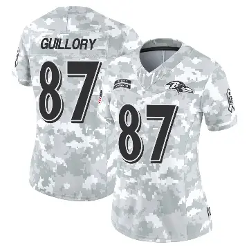 ＃87 Women's Xavier Guillory Arctic Camo Limited Baltimore Ravens 2024 Salute to Service Jersey