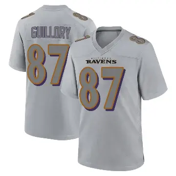 ＃87 Youth Xavier Guillory Gray Game Baltimore Ravens Atmosphere Fashion Jersey