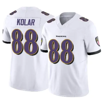 ＃88 Men's Charlie Kolar White Limited Baltimore Ravens Vapor F.U.S.E. Jersey