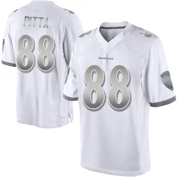 ＃88 Men's Dennis Pitta White Limited Baltimore Ravens Platinum Jersey