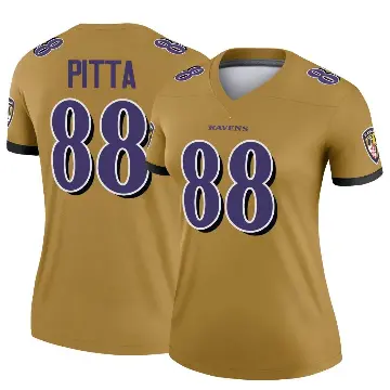 ＃88 Women's Dennis Pitta Gold Legend Baltimore Ravens Inverted Jersey