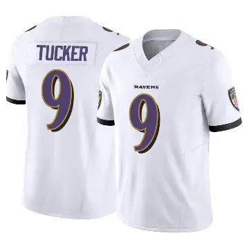 ＃9 Men's Justin Tucker White Limited Baltimore Ravens Vapor F.U.S.E. Jersey