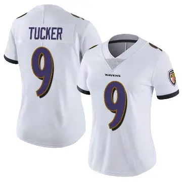 ＃9 Women's Justin Tucker White Limited Baltimore Ravens Vapor Untouchable Jersey