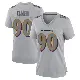 ＃90 Women's David Ojabo Gray Game Baltimore Ravens Atmosphere Fashion Jersey