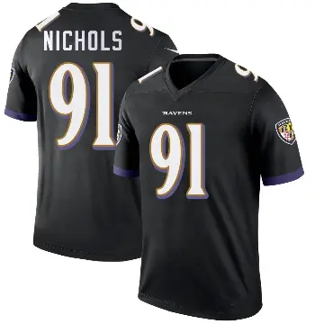 ＃91 Men's Rayshad Nichols Black Legend Baltimore Ravens Jersey