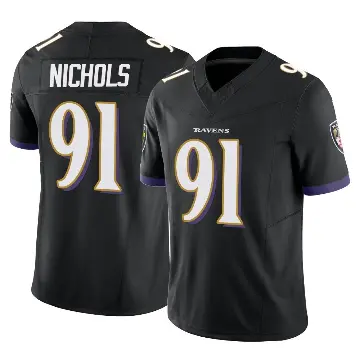 ＃91 Men's Rayshad Nichols Black Limited Baltimore Ravens Vapor F.U.S.E. Jersey