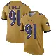 ＃91 Men's Rayshad Nichols Gold Legend Baltimore Ravens Inverted Jersey