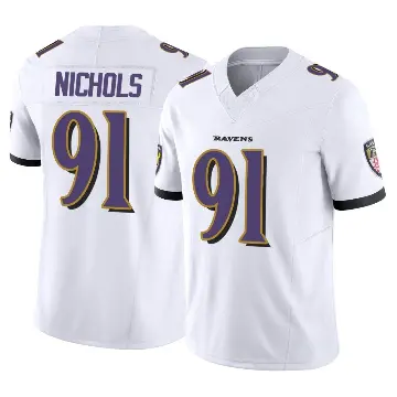 ＃91 Men's Rayshad Nichols White Limited Baltimore Ravens Vapor F.U.S.E. Jersey