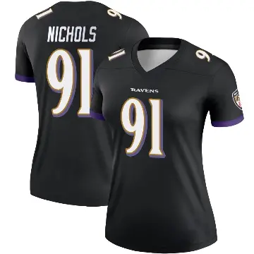 ＃91 Women's Rayshad Nichols Black Legend Baltimore Ravens Jersey