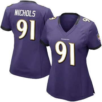 ＃91 Women's Rayshad Nichols Purple Limited Baltimore Ravens Team Color Vapor Untouchable Jersey