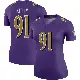 ＃91 Women's Xavier Kelly Purple Legend Baltimore Ravens Color Rush Jersey