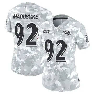＃92 Women's Nnamdi Madubuike Arctic Camo Limited Baltimore Ravens 2024 Salute to Service Jersey