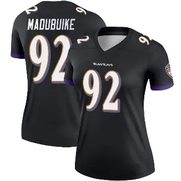 ＃92 Women's Nnamdi Madubuike Black Legend Baltimore Ravens Jersey